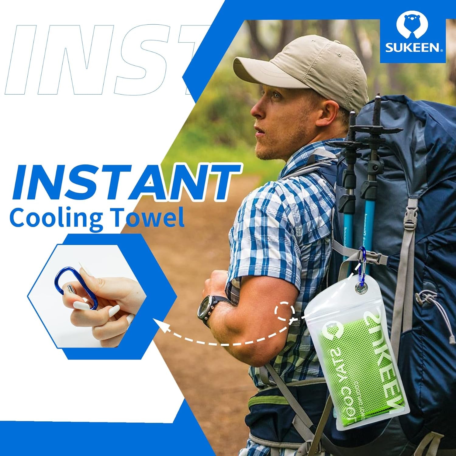 Stay Cool Anywhere: 4 Pack of Versatile Cooling Towels (40"x12") - Perfect for Yoga, Sports, Gym, and Outdoor Adventures!