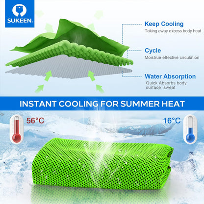Stay Cool Anywhere: 4 Pack of Versatile Cooling Towels (40"x12") - Perfect for Yoga, Sports, Gym, and Outdoor Adventures!