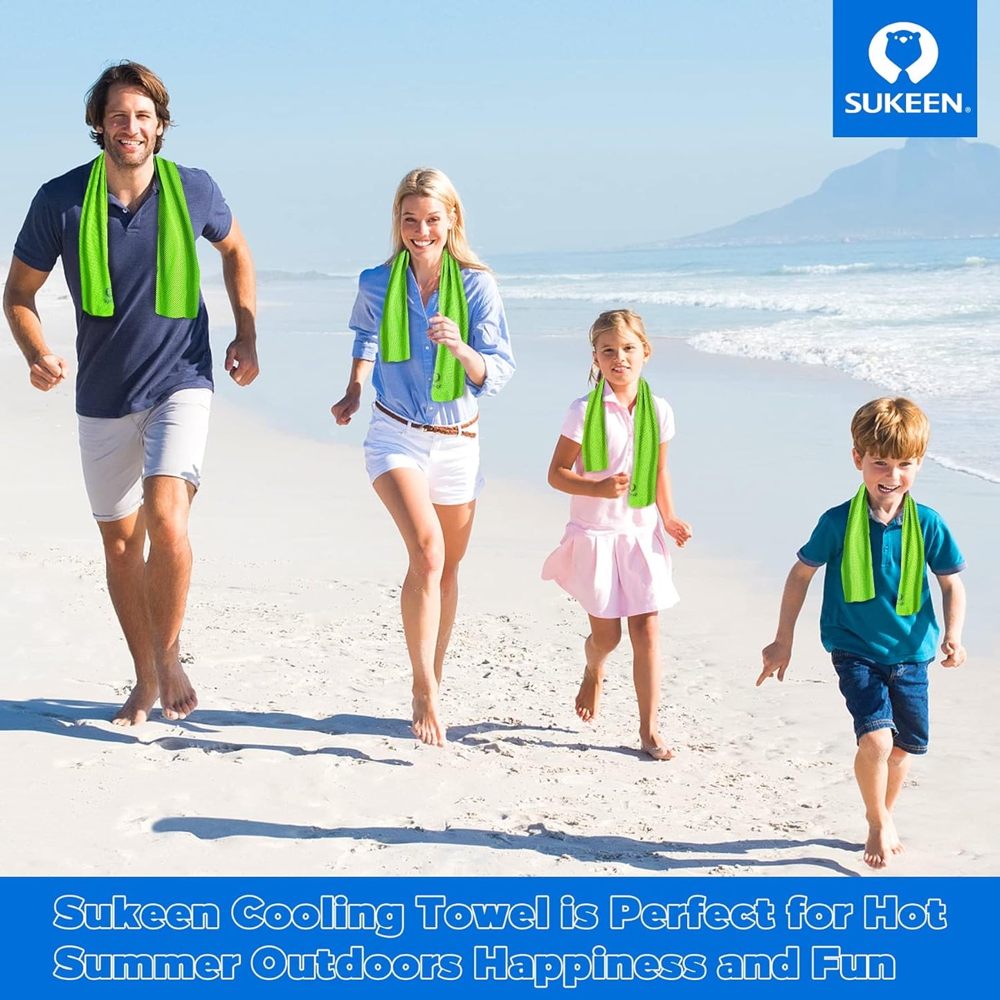 Stay Cool Anywhere: 4 Pack of Versatile Cooling Towels (40"x12") - Perfect for Yoga, Sports, Gym, and Outdoor Adventures!
