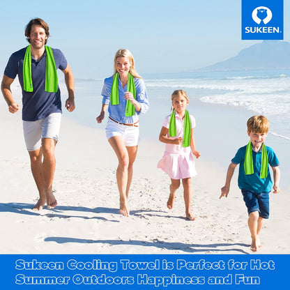 Stay Cool Anywhere: 4 Pack of Versatile Cooling Towels (40"x12") - Perfect for Yoga, Sports, Gym, and Outdoor Adventures!