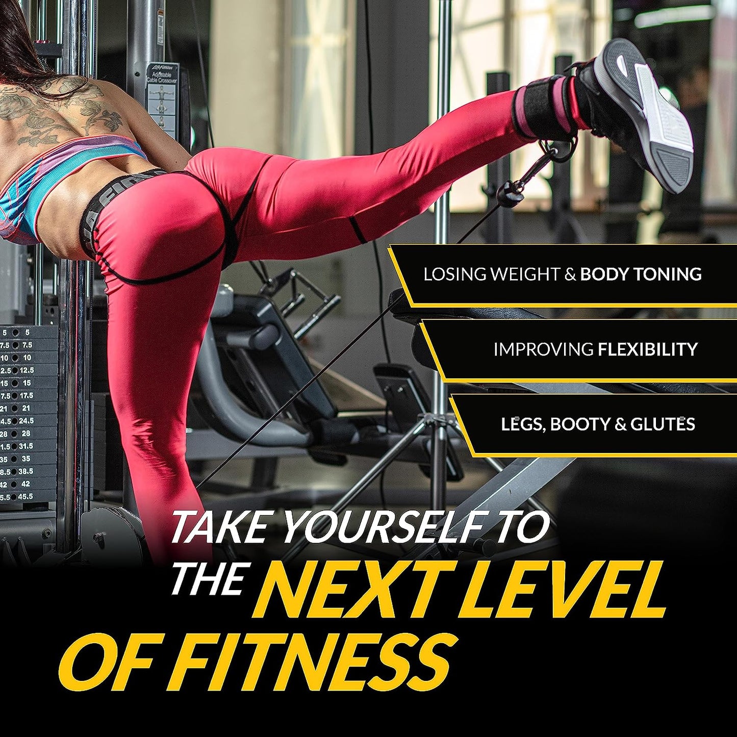 Elevate Your Workout with Our Adjustable Gym Ankle Cuff Cable Attachment – Durable, Comfortable, and Perfect for Glute and Leg Exercises!