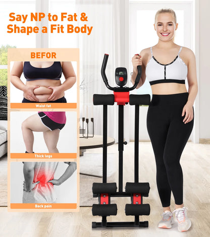 Transform Your Core with the Ultimate Fitness Ab Machine - 4 Adjustable Resistance Levels for Effective Home Workouts, Compact & Foldable Design, Supports Up to 440 lbs!