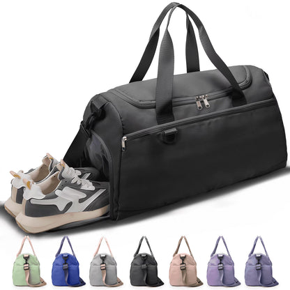 Ultimate Waterproof Travel Duffle Bag with Shoe Compartment - Perfect for Gym, Sports, and Weekend Getaways in Sleek Black Design