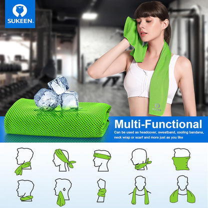 Stay Cool Anywhere: 4 Pack of Versatile Cooling Towels (40"x12") - Perfect for Yoga, Sports, Gym, and Outdoor Adventures!