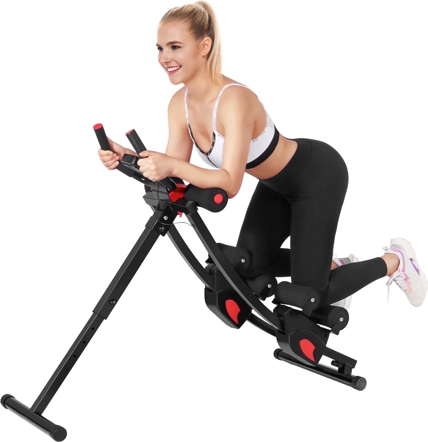 Transform Your Core with the Ultimate Fitness Ab Machine - 4 Adjustable Resistance Levels for Effective Home Workouts, Compact & Foldable Design, Supports Up to 440 lbs!