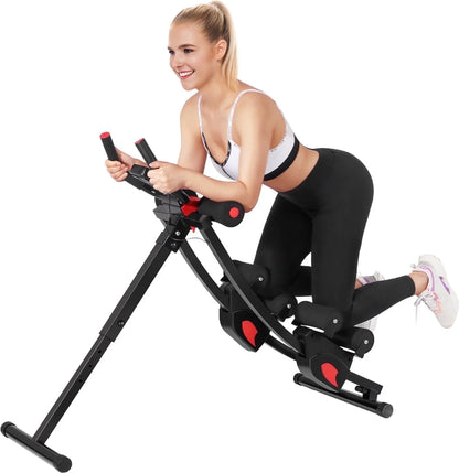 Transform Your Core with the Ultimate Fitness Ab Machine - 4 Adjustable Resistance Levels for Effective Home Workouts, Compact & Foldable Design, Supports Up to 440 lbs!