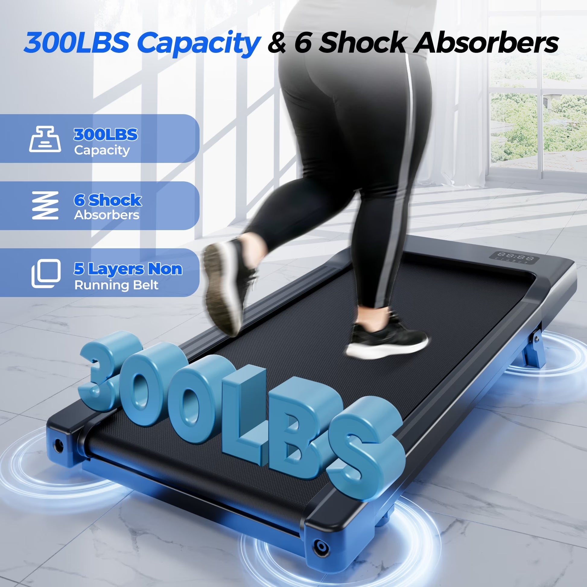 Elevate Your Workout with the 6% Incline Walking Pad Treadmill - No Assembly Required, 2.5 HP Quiet Motor, Smart App Connectivity, and LED Display for Ultimate Fitness Tracking!