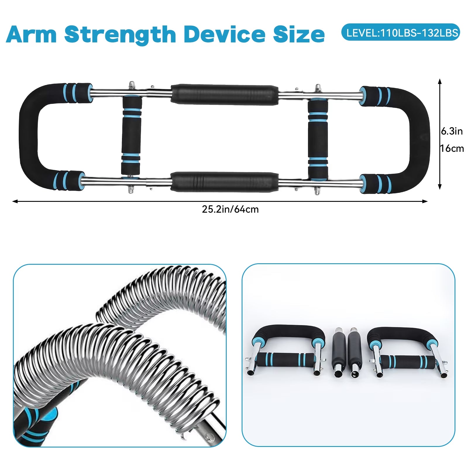 Transform Your Upper Body with Our Adjustable Arm & Chest Trainer – 66-110Lb Resistance for Ultimate Muscle Building