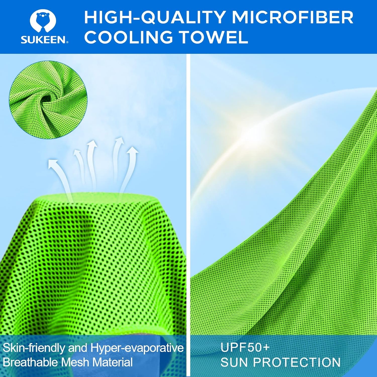 Stay Cool Anywhere: 4 Pack of Versatile Cooling Towels (40"x12") - Perfect for Yoga, Sports, Gym, and Outdoor Adventures!