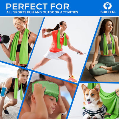 Stay Cool Anywhere: 4 Pack of Versatile Cooling Towels (40"x12") - Perfect for Yoga, Sports, Gym, and Outdoor Adventures!