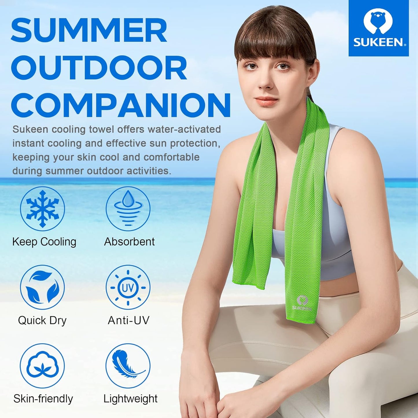 Stay Cool Anywhere: 4 Pack of Versatile Cooling Towels (40"x12") - Perfect for Yoga, Sports, Gym, and Outdoor Adventures!