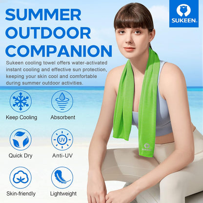 Stay Cool Anywhere: 4 Pack of Versatile Cooling Towels (40"x12") - Perfect for Yoga, Sports, Gym, and Outdoor Adventures!