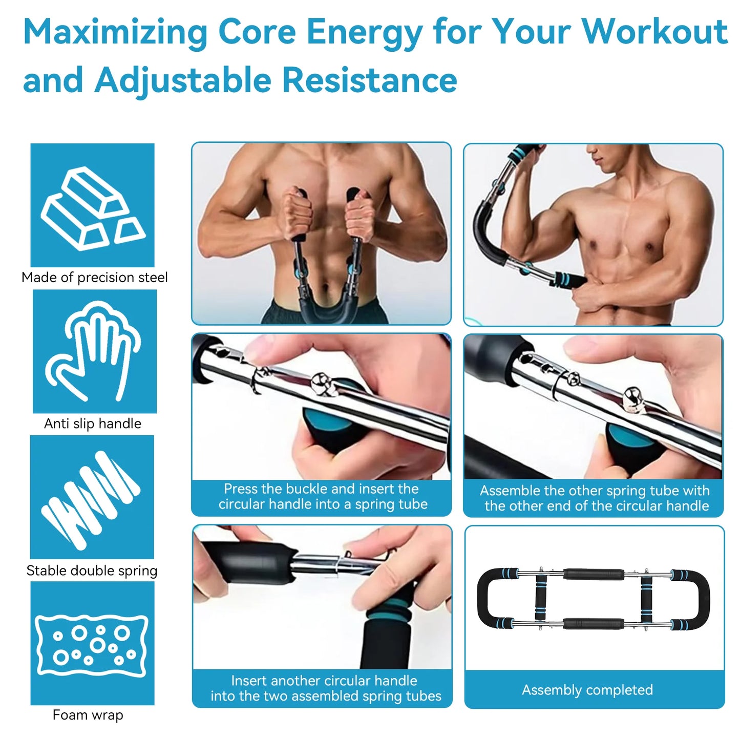 Transform Your Upper Body with Our Adjustable Arm & Chest Trainer – 66-110Lb Resistance for Ultimate Muscle Building